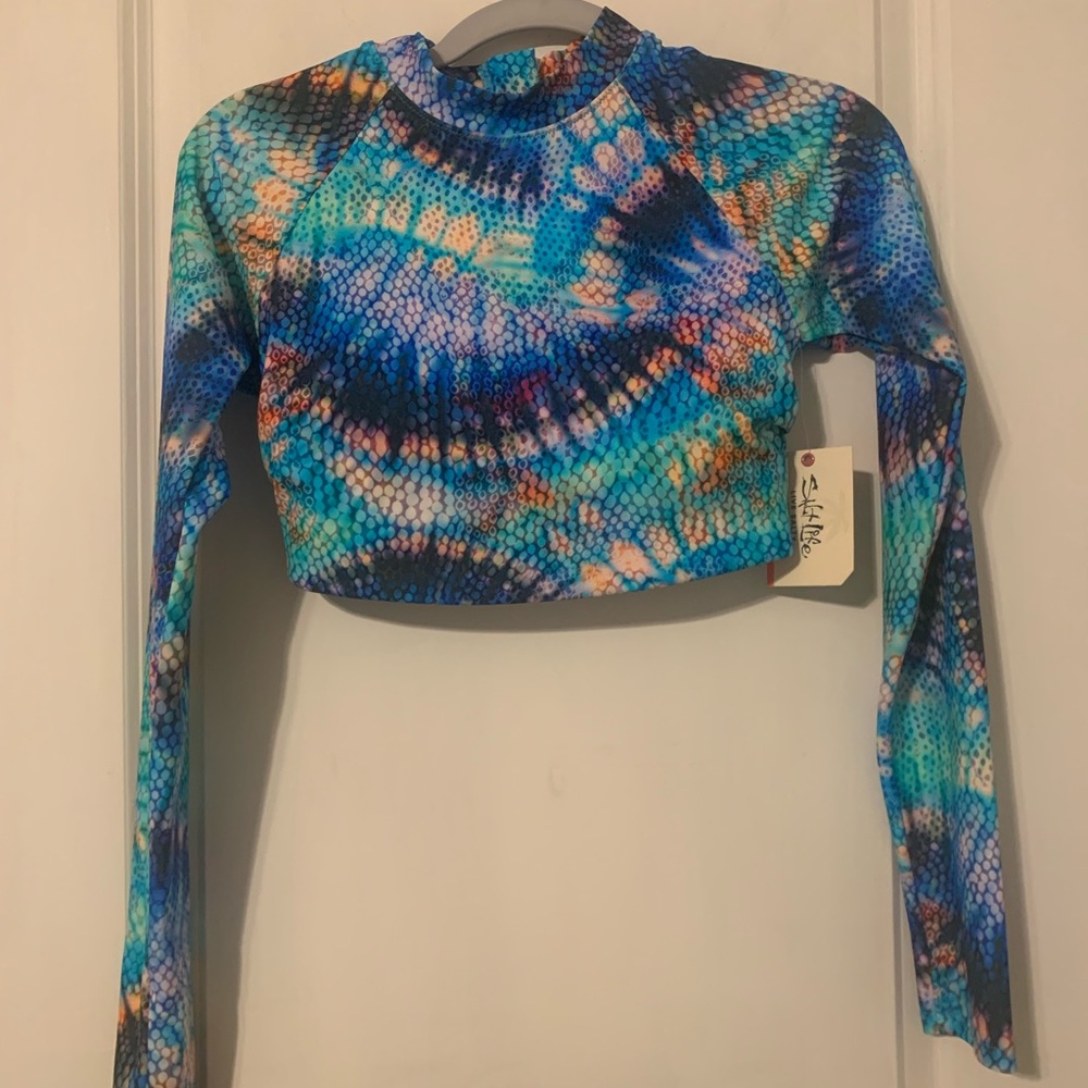 Salt Life Vibrant Blue and Orange Crop Top